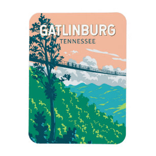 Magnet Flexible Gatlinburg Tennessee Illustration Voyage Art