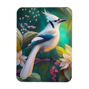 Magnet Flexible Geai à ailes de sarcelle à touffe blanche oiseau d