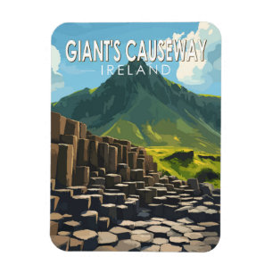 Magnet Flexible Géant's Causeway Travel Art Vintage