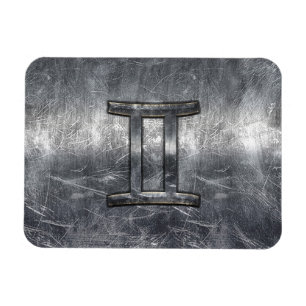 Magnet Flexible Gemini Sign en Distressed Siver Steel