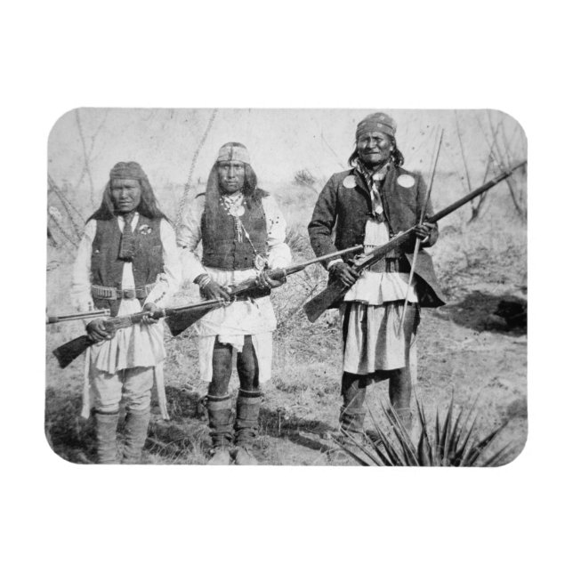Magnet Flexible Geronimo et trois de ses guerriers Apache, 1886 (b (Horizontal)