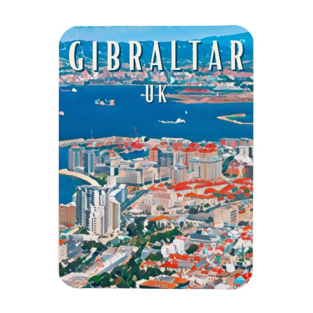 Magnet Flexible Gibraltar, ville des rochers et des falaises (Vertical)
