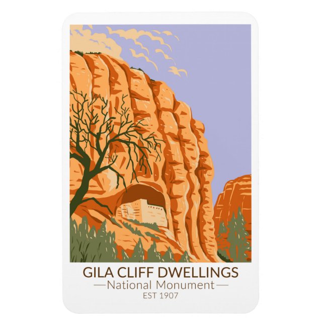 Magnet Flexible Gila Cliff Logements Monument National Nouveau-Mex (Vertical)