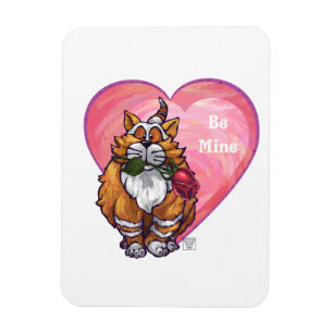 Magnet Flexible Ginger Cat Saint-Valentin