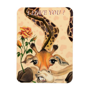 Magnet Flexible Girafe Romantique - Messieurs - Ajoutez votre text