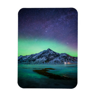 Magnet Flexible Glace et neige   Aurora Borealis Voie Lactée Islan