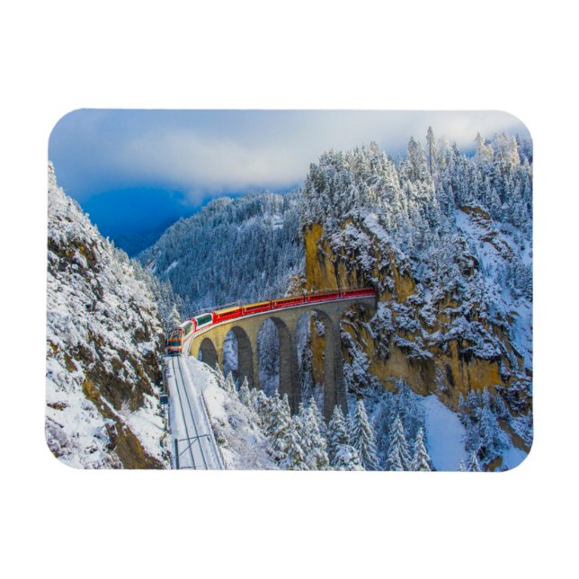 Magnet Flexible Glace et neige | Express Bernina, Suisse (Horizontal)