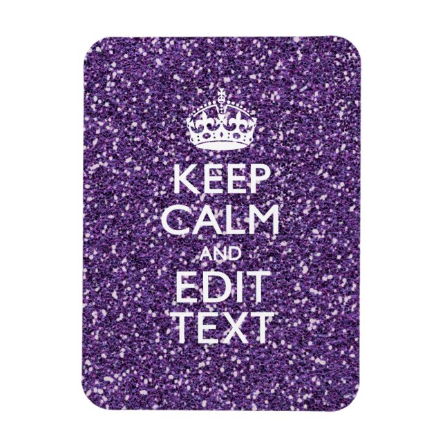 Magnet Flexible Glamour violet garder le calme Personnalisé (Vertical)