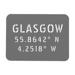 Magnet Flexible Glasgow Écosse Latitude & Longitude