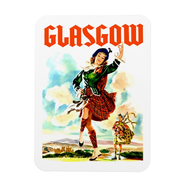 Magnet Flexible Glasgow, Femme en Kilt, (Vertical)