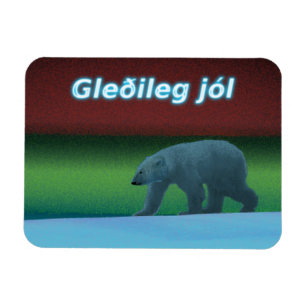 Magnet Flexible Gleðileg Jól - Ours polaire