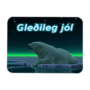 Magnet Flexible Gleðileg jól - Ours polaire de bord de glace