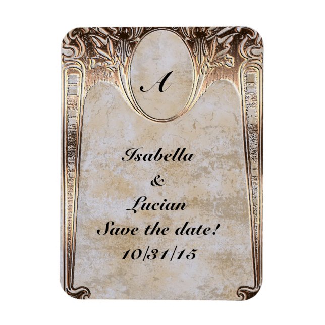 Magnet Flexible Gold Embossed Look Steamunk (Vertical)