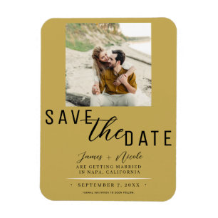 Magnet Flexible Gold Enregistrer la date Mariage photo