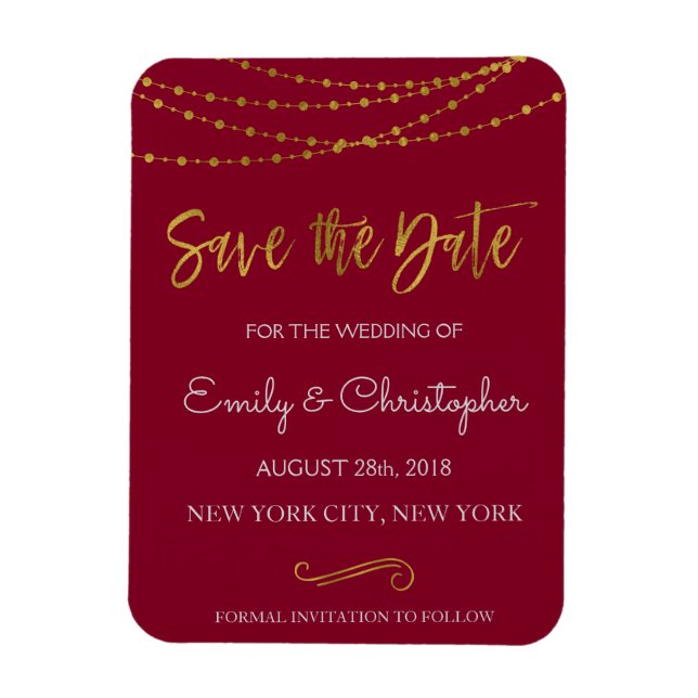 Magnet Flexible Gold Foil String Lights et Script Enregistrer la d (Vertical)