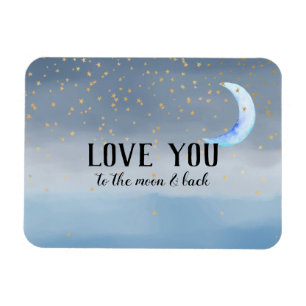 Magnet Flexible Gold Stars Moon Blue Ombre