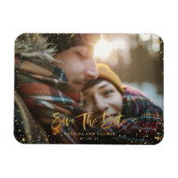 Gold stars script photo mariage moderne