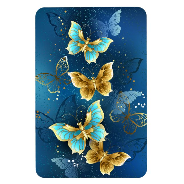 Magnet Flexible Golden butterflies (Vertical)