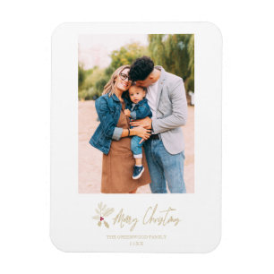 Magnet Flexible Golden Classic Joyeux Noël Photo personnalisée