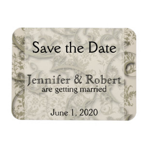 Magnet Flexible Golden Filigree style mariage Enregistrer la date