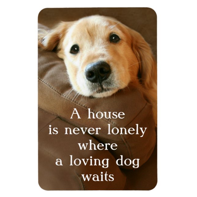 Magnet Flexible Golden Retriever Une Maison N'Est Jamais Seule (Vertical)