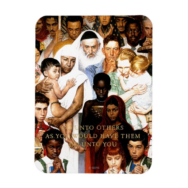 Magnet Flexible Golden Rule (Do to other) par Norman Rockwell (Vertical)