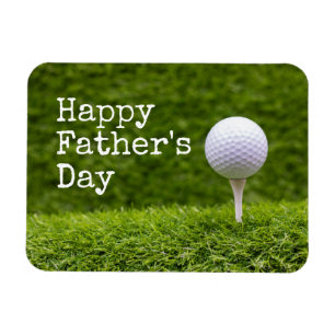 Magnet Flexible Golf ball sur tee on green Happy Fête des pères C