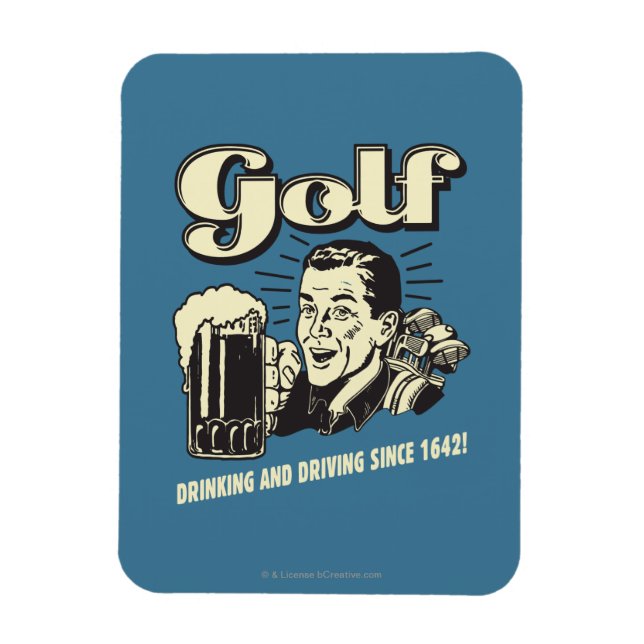 Magnet Flexible Golf : Boire et conduire depuis 1642 (Vertical)