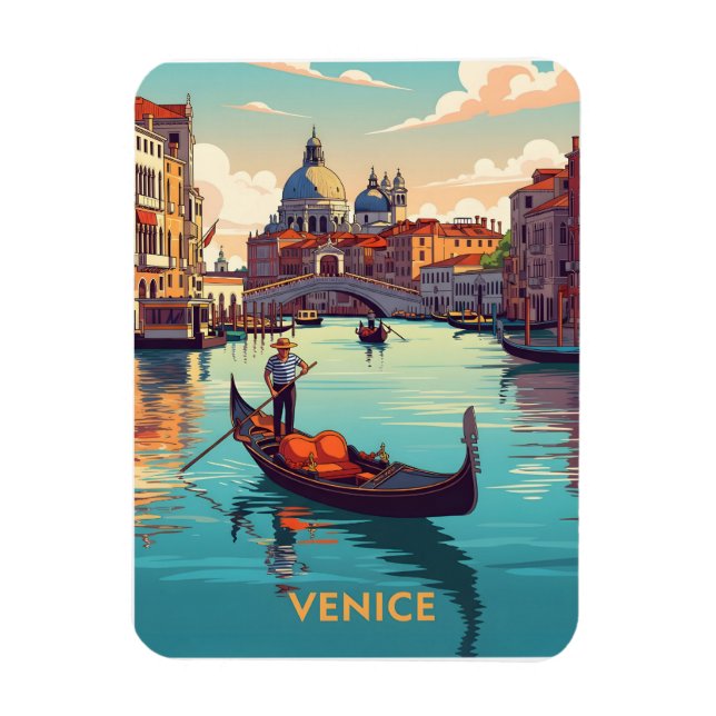 Magnet Flexible Gondola ride in Venice with historic buildings (Vertical)