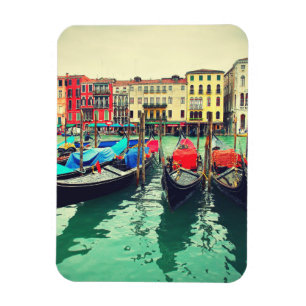 Magnet Flexible Gondolas Sur Grand Canal, Venise, Italie. Retro