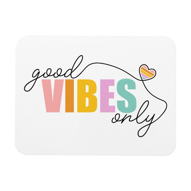 Magnet Flexible Good Vibes seulement Rainbow Heart (Horizontal)