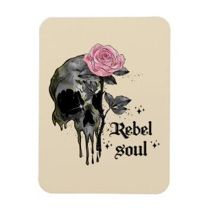 Magnet Flexible Goth Skull   Rebel Soul