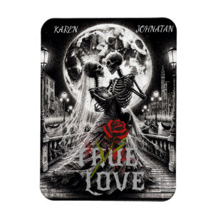 Magnet Flexible Gothic Amour Vrai Au-Delà , Noms Personnalisés