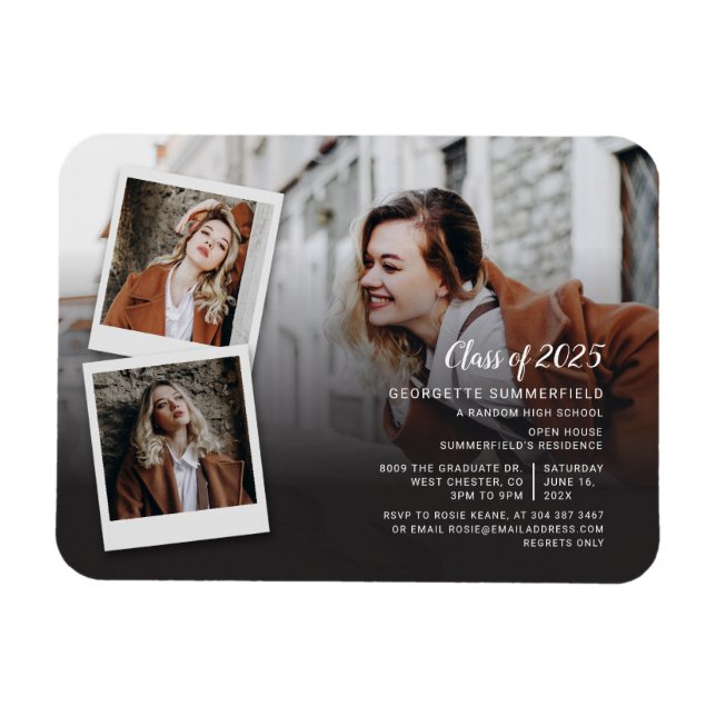 Magnet Flexible Graduation 2025 Photo Collage Party Invitation (Horizontal)