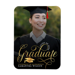 Magnet Flexible Graduation de la photo de script or moderne