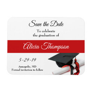 Magnet Flexible Graduation Enregistrer la date Noir Rouge Casquett