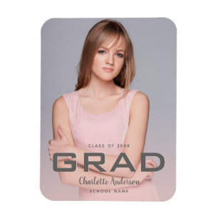 Magnet Flexible Graduation photo rose or moderne