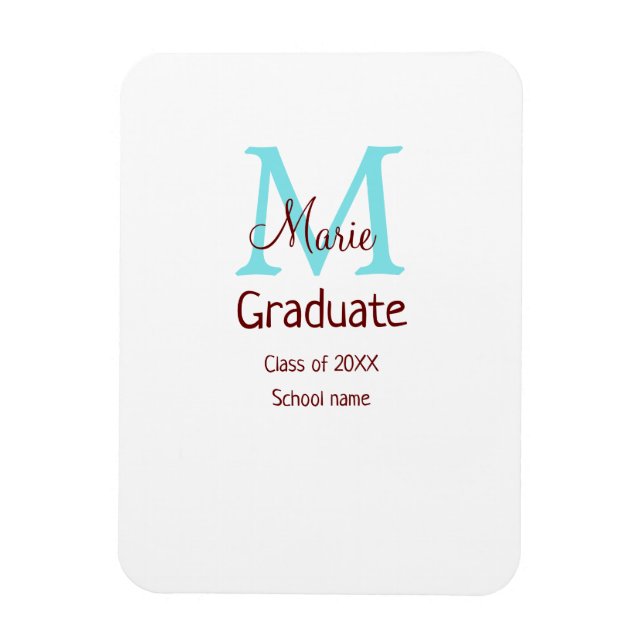 Magnet Flexible Gradué ajouter nom monogramme vert rose simple min (Vertical)