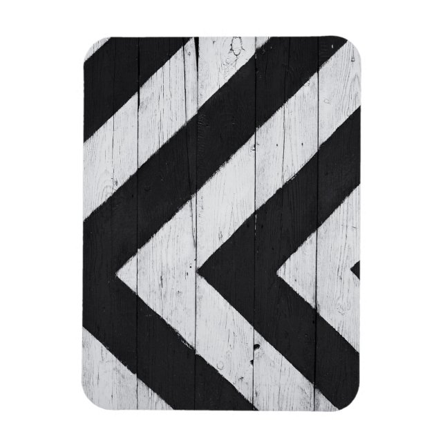 Magnet Flexible Grain de bois peint noir et blanc (Vertical)