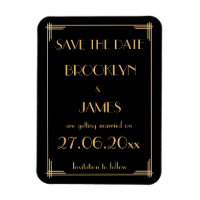 Grand Gatsby Art Déco Mariage Enregistrer La Date