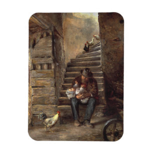 Magnet Flexible Grand-Père S'Occupe De Son Petit-Fils