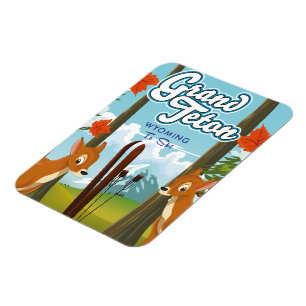 Magnet Flexible Grand Teton Wyoming pour skier.