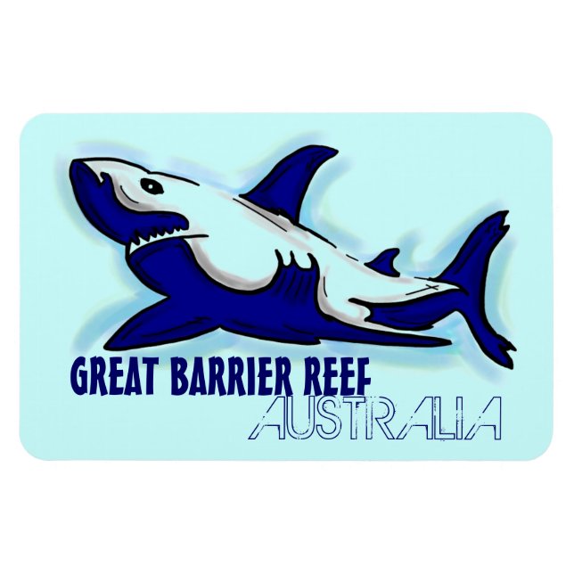 Magnet Flexible Grande barrière de corail Australie aimant requin  (Horizontal)