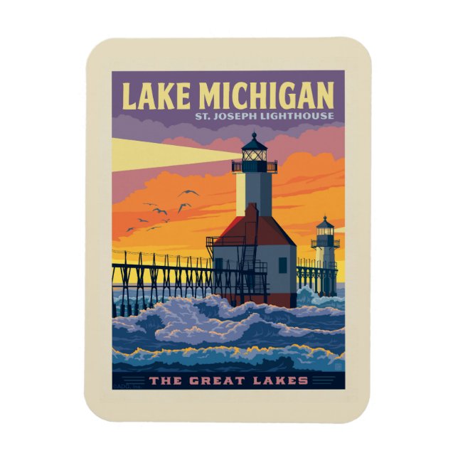 Magnet Flexible Grands Lacs | Lac Michigan (Vertical)