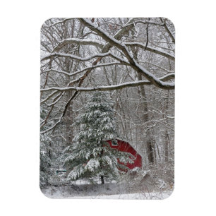Magnet Flexible Grange rouge neigeuse