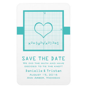 Magnet Flexible Graphique de mathématiques cardiaques turquoises E