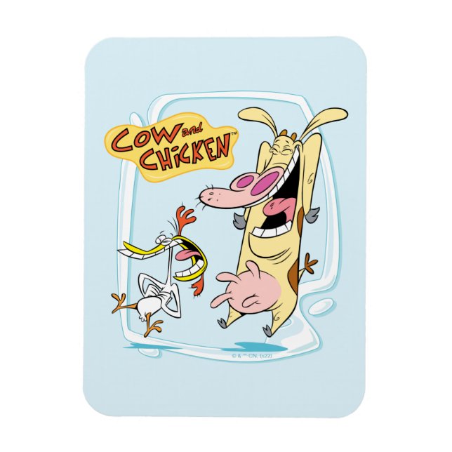 Magnet Flexible Graphique de rire de vache et de poulet (Vertical)