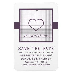 Magnet Flexible Graphique en mathématiques de coeur violet Enregis