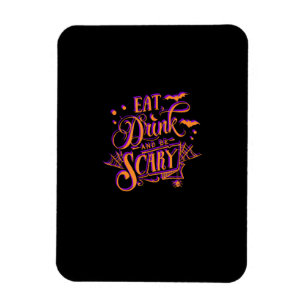 Magnet Flexible Graphique Manger Boire Et Être Effrayant Fête Hall