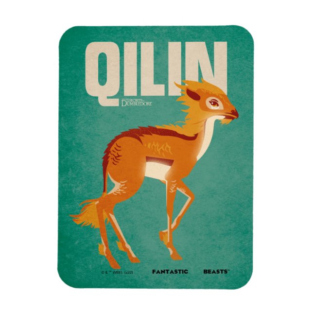 Magnet Flexible Graphique Vintage Qilin (Vertical)